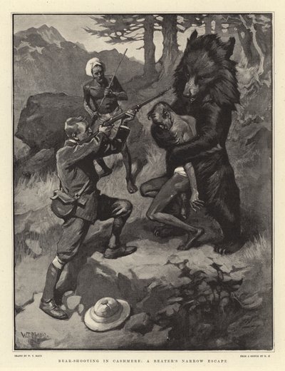 Caza de osos en Cachemira, el escape estrecho de un batidor de William T. Maud